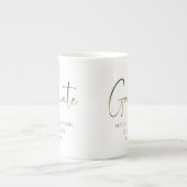 Graduate Gold Confetti Modern Calligraphy Script P Porzellantasse (Vorderseite)