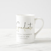 Graduate Gold Confetti Modern Calligraphy Script P Porzellantasse (Rechts)