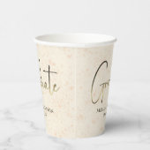 Graduate Gold Confetti Modern Calligraphy Script Pappbecher (Rechts)