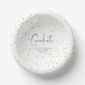Graduate Gold Confetti Modern Calligraphy Script Pappteller (Vorderseite)