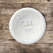 Graduate Gold Confetti Modern Calligraphy Script Pappteller