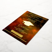 Graduate Gold Foil Red Galaxy Ankündigungskarte Folieneinladung (Gedreht)