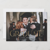 Graduate gold Foto Aquarell botanische Blüte und Ankündigung (Vorderseite)