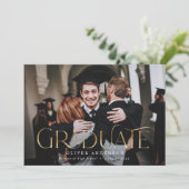 Graduate gold Foto Aquarell botanische Blüte und Ankündigung (Stehend Vorderseite)