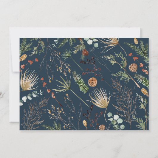 Graduate gold Foto Aquarell botanische Blüte und Ankündigung (Rückseite)