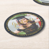 Graduate Gold Foto Round Paper Untersetzer (Angewinkelt)