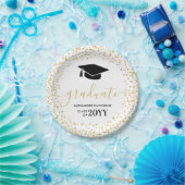Graduate Gold Glitzer Confetti Graduation Party Pappteller (Party)