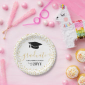 Graduate Gold Glitzer Confetti Graduation Party Pappteller (Party)