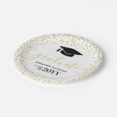 Graduate Gold Glitzer Confetti Graduation Party Pappteller (Schrägansicht)