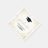 Graduate Gold Glitzer Confetti Graduation Party Serviette (Ecke)