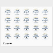 Graduate Gold Glitzer Confetti Pinselschrift Blau Runder Aufkleber (Blatt)