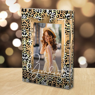  Graduate Gold Imitate auf Leopard Print Foto Bl
