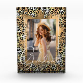 Graduate Gold Imitate auf Leopard Print Fotoblock (Vorderseite)