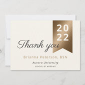 Graduate Gold Ivory Imitate Foil Flat Danke Karte (Vorderseite)