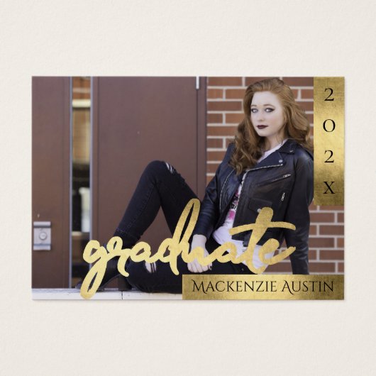 Graduate Gold Script | Ankündigung von elegantem F (Vorderseite)