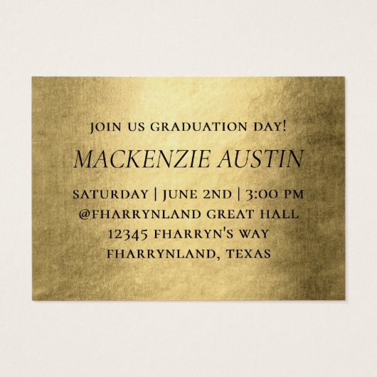 Graduate Gold Script | Ankündigung von elegantem F (Rückseite)