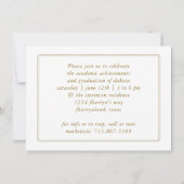 Graduate Gold Script | Elegant Grad 2 Foto Einladung (Rückseite)