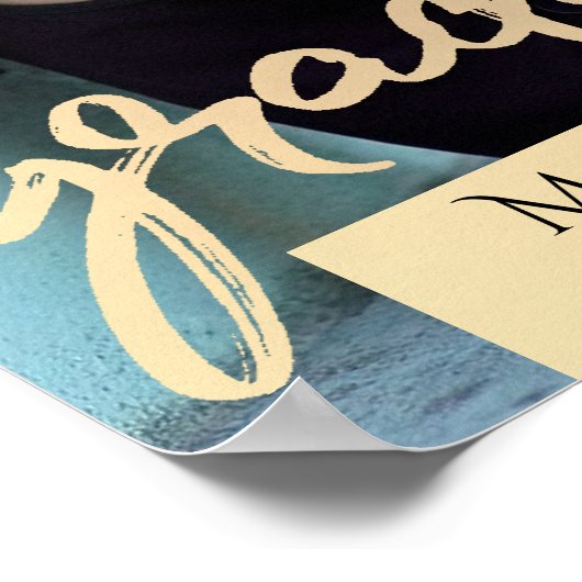 Graduate Gold Script | Elegant Grad Foto Keepake Poster (Ecke)