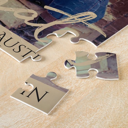 Graduate Gold Script | Elegant Grad Foto Keepake Puzzle (Seite)