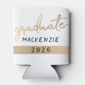 Graduate Gold Script | Eleganter handgeschriebener Dosenkühler (Rückseite)