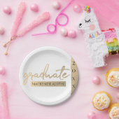Graduate Gold Script | Eleganter handgeschriebener Pappteller (Party)