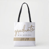 Graduate Gold Script | Eleganter handgeschriebener Tasche (Vorderseite)
