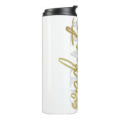 Graduate Gold Script | Eleganter handgeschriebener Thermosbecher (Nach links gedreht)
