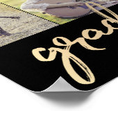 Graduate Gold Script | Elegantes 3 Foto Keepake Poster (Ecke)