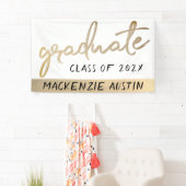 Graduate Gold Script | Klassischer Brush mit dem J Banner (Insitu)