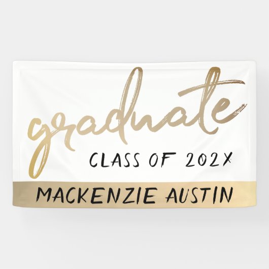 Graduate Gold Script | Klassischer Brush mit dem J Banner (Horizontal)
