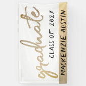 Graduate Gold Script | Klassischer Brush mit dem J Banner (Vertikal)