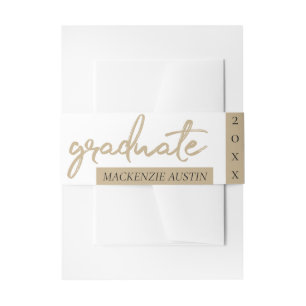 Graduate Gold Script   Klassischer Brush mit dem J Einladungsbanderole