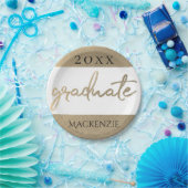 Graduate Gold Script | Klassischer Brush mit dem J Pappteller (Party)