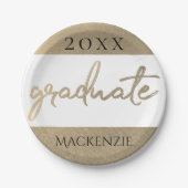 Graduate Gold Script | Klassischer Brush mit dem J Pappteller (Vorderseite)