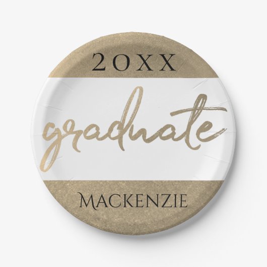 Graduate Gold Script | Klassischer Brush mit dem J Pappteller (Vorderseite)