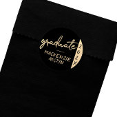 Graduate Gold Script | Klassischer Brush mit dem J Runder Aufkleber