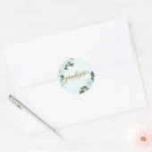 Graduate Gold Teal Floral Graduation Party Runder Aufkleber (Umschlag)