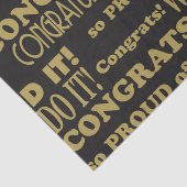 Graduate Gold und Black gratulieren Seidenpapier (Ausschnitt)