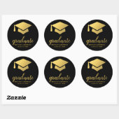 Graduate Gold und Black Runder Aufkleber (Blatt)