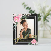 Graduate Grad Ankündigung Foto Budgetkarte (Stehend Vorderseite)