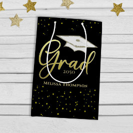 Graduate Grad Gold Abschluss Script Cap Einfach Mittlere Geschenktüte