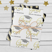 Graduate Grad Gold Abschluss Script Cap Geschenkpapier Set