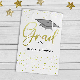 Graduate Grad Gold Abschluss Script Cap Mittlere Geschenktüte