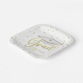 Graduate Grad Gold Calligrafy Graduation Cap Pappteller (Gewinkelt)