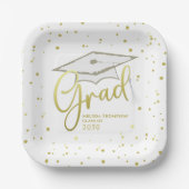 Graduate Grad Gold Calligrafy Graduation Cap Pappteller (Vorderseite)