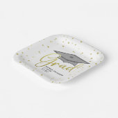 Graduate Grad Gold Calligrafy Graduation Cap Pappteller (Gewinkelt)