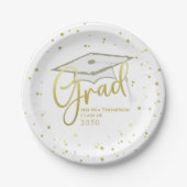 Graduate Grad Gold Calligrafy Graduation Cap Pappteller (Vorderseite)
