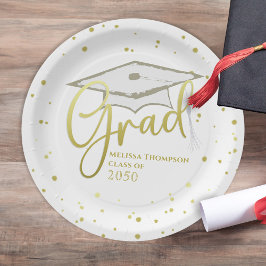 Graduate Grad Gold Calligrafy Graduation Cap Pappteller