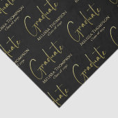 Graduate Grad Gold Calligraphy Moderne Skripte Seidenpapier (Detail)