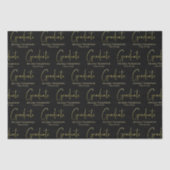 Graduate Grad Gold Calligraphy Moderne Skripte Seidenpapier (Vorderseite)